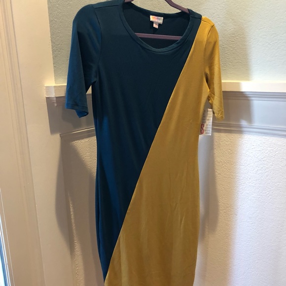 Lularoe small, color-blocked Julia dress - Picture 3 of 5
